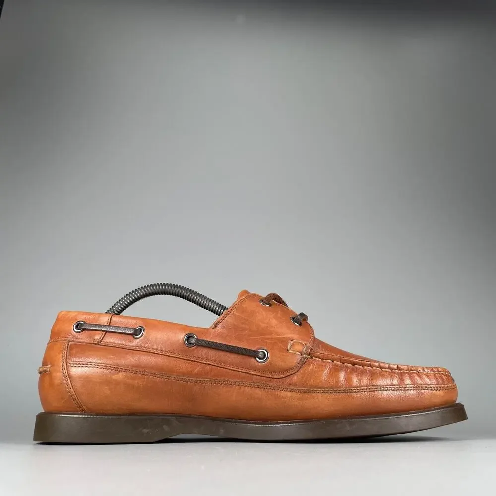 Mephisto Spinnaker Men's 9.5 Brown Leather Boat Shoes Lace-Up Comfort Casual EUC